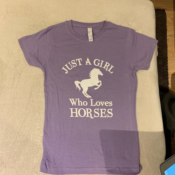 Girl T-Shirt small Just a girl Who loves horses - Picture 2 of 5